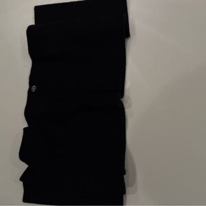 CHANEL Black Wool Knit logo button scarf women’s solid